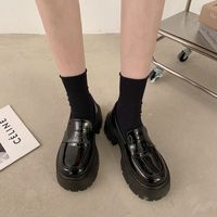 Nouvelles Mules Polyvalentes à Talon Carré pour Femmes, Style Rétro Britannique, Plateforme à Semelle Épaisse, Chaussures OEM