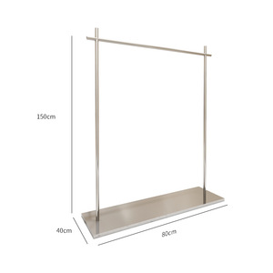 Présentoir de Vêtements pour Hommes en Acier Inoxydable Argenté sur Pied, Style <span class=keywords><strong>Baroque</strong></span>, Multifonctionnel, Facile à Assembler, pour la Mode en Ligne - Product Image 5