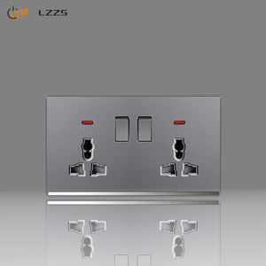 Vente directe d'usine UK haute qualité britannique Standard acrylique mince panneau d'ordinateur écran tactile prise murale Double <span class=keywords><strong>rangée</strong></span> nouveau intérieur - Product Image 1