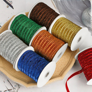 Ruban en satin de chiffon métallique élastique de haute qualité de 1 cm, écologique, coloré, pour anniversaire, Pâques, Noël, fête, mariage - Product Image 3