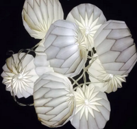 Mini lanterne en papier Origami imprimé en forme de cylindre, guirlande de papier d'éclairage, 10led pour la décoration de fête