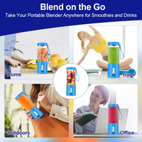 530ML Juicer Jeruk Portabel Mini Blender Pembersih Otomatis untuk Penggunaan di Luar Ruangan/Mobil, Smoothie/Jeruk/Lemon, Pengisian Daya USB, Baterai 4000mAh, Shake