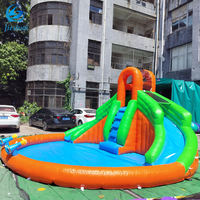 Glissière d'eau gonflable d'enfants extérieurs commerciaux de partie d'été avec la piscine à vendre
