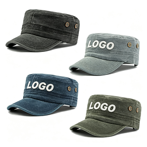 Gorras de Cadete con Logotipo Personalizado, Gorras Vintage de Algodón Lavado con Parte Superior Plana, Gorras de Moda para Hombre, Gorra de Patrulla <span class=keywords><strong>Castro</strong></span> de Algodón Desgastado - Product Image 1