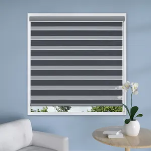 Dual Layer Light Filtering Roller Zebra Shade & Window Blinds Day And Night Zebra Blinds 47"w*72"h Roller Blinds