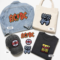 Écussons brodés personnalisés AC/DC Rock Band, badges musicaux thermocollants pour vestes et sacs