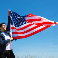 Drapeau américain personnalisé pour drapeau 3*5 pieds, polyester écologique durable, drapeau châle pour match de football et événements sportifs en plein air