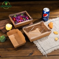 Meilleure vente Sushi Bento Pâtes à emporter 1400ml Boîte d'emballage en papier pour aliments Conteneur à deux cellules