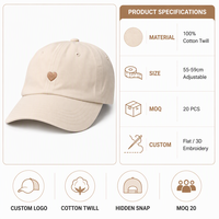 Casquette de papa personnalisée en coton doux non structuré à bord incurvé avec broderie, vente en gros, 6 panneaux