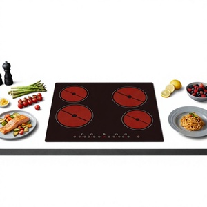 Table <span class=keywords><strong>de</strong></span> <span class=keywords><strong>cuisson</strong></span> <span class=keywords><strong>vitrocéramique</strong></span> encastrable LONGTEK, 4 zones <span class=keywords><strong>de</strong></span> <span class=keywords><strong>cuisson</strong></span>, commande tactile par capteur, classe d'efficacité énergétique, homologuée CE pour usage domestique - Product Image 1