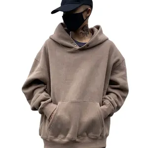 Bamboo cotton fleece hoodie for men sustainable streetwear pullover eco friendly men's hoodies and sweatshirts