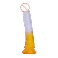 Vibrador de Pene Transparente con Succión, Material Seguro para el Cuerpo, Silicona, Dildo de Goma Artificial, Juguetes Sexuales para Mujer