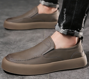 Scarpe da uomo in pelle <span class=keywords><strong>Casual</strong></span> da lavoro con testa rotonda facile da indossare in gomma morbida suola traspirante in polvere scarpe da sposa da ufficio - Product Image 6