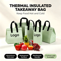Bolsa Térmica Multiusos Aislada, Impermeable, de Tela No Tejida, con Revestimiento de Aluminio, para Almuerzo