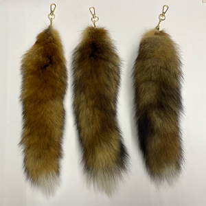 Wholesale Crystal 45cm Large Black <strong>Foxtail</strong> Fluffy Cheap fox Fur Tail Key <strong>Chain</strong> for Decoration Real fox tails