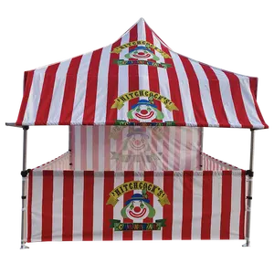 Outdoor Gazebo 10x10 10*x15ft Pop Up Canopy Gazebo Food Snack Marquee Tent Red and White Stripe Tent Carnival themed Tent