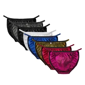 2023 Soft High Cut U Bulge Pouch mutandine di raso Sexy vita bassa G String slip di seta di gelso intimo uomo