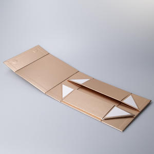 Boîte cadeau en carton à aimant pliable doré, impression personnalisée de grande taille pour cosmétiques - Product Image 2