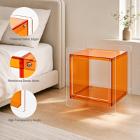 Vente en gros directe d'usine, faible MOQ, livraison rapide, table de chevet géométrique minimaliste résistante aux rayures, en acrylique