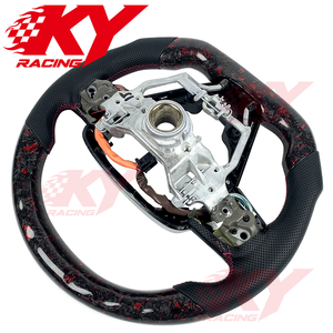 พวงมาลัยรถยนต์แบบสปอร์ตคาร์บอนไฟเบอร์ LED แบบกำหนดเองสำหรับ Toyota Camry SE XSE TRD ปี 2012-2024 สำหรับ Corolla LE RAV4 Supra 86 - Product Image 3