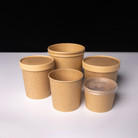 Gobelets en papier jetables avec revêtement PE, impression personnalisée du logo, pour yaourt et crème glacée, avec couvercle en dôme, 4oz, 8oz, 12oz, 16oz