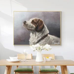 Peinture à l'huile abstraite peinte à la main pour chien de compagnie, tableau décoratif sur toile, art mural, peinture à l'huile, vente en gros, 2023