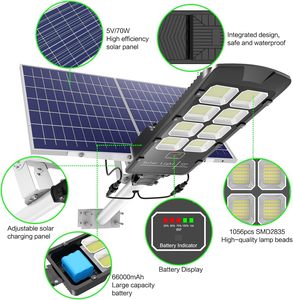 ไฟถนนโซลาร์เซลล์ LED พร้อมรีโมทคอนโทรล IP65 ตัวเรือนอะลูมิเนียมหล่อขึ้นรูป คุณภาพสูงสำหรับภายนอกอาคาร 100W-300W รับประกัน 2 ปี - Product Image 4