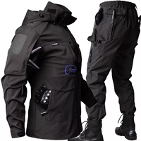 Combinaison de travail tactique réfléchissante pour homme, coupe-vent, imperméable, chaude, avec capuche amovible, la mieux notée