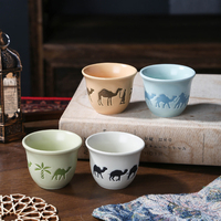 Ensemble de tasses à expresso en céramique personnalisées vintage, boîte cadeau, tasses turques arabes Kawa Cawa