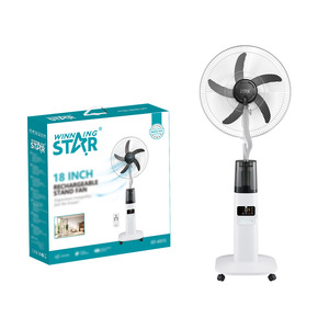 Ventilador de Piso Recargable AC/DC de 18 Pulgadas Winningstar con Pantalla LED y Función de Rociado - Product Image 1