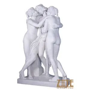 Migliore Sculture Dettagliate Tre Grazie Marmo Sexy Donne Nude Statua di Prezzo