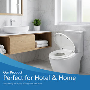 Siège de toilette double familial avec anneau de pot pour enfant intégré, en matériau PP, facile à nettoyer, couvercle à fermeture douce, pour salle de bain adulte et enfant - Product Image 5