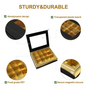 Boîtes à chocolat noires vides avec fermeture magnétique et fenêtre, boîte à truffes pour bonbons faits main, cartes cadeaux, Saint-Valentin - Product Image 4