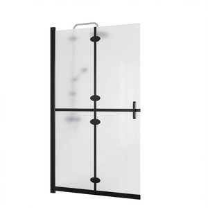 D0100H7WCAX Parete Doccia Pieghevole 39.4x74.8 con Telaio in Vetro ESG, Schermo Doccia dal Design Minimalista - Product Image 1