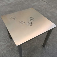 Table à manger carrée pliante moderne en acier inoxydable pour hôtel, hôpital, maison, mobilier