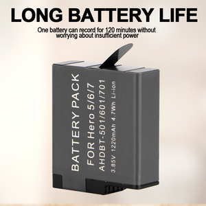 Batería de repuesto recargable para <span class=keywords><strong>GoPro</strong></span> 7 <span class=keywords><strong>6</strong></span> 5, batería de litio de decodificación completa con capacidad estándar - Product Image 6