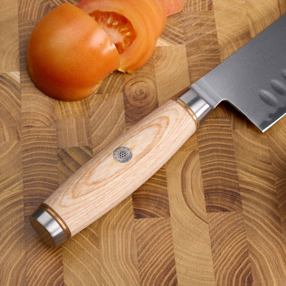 Couteau à trancher Bois Blond — 20,3 cm — détail et utilisation