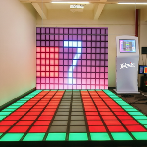 Jeu <span class=keywords><strong>laser</strong></span> 'Le sol est du lave' avec écran de jeu LED 30x30 cm, grille lumineuse interactive, jeux actifs et grille de danse LED au sol - Product Image 2