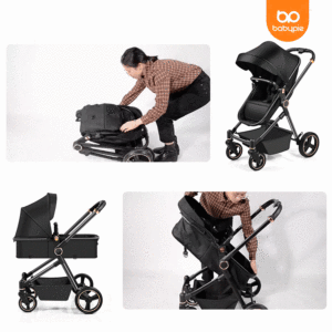 Poussette de luxe tout-terrain pour bébés de 0 à 3 ans, pliable, réversible, en tissu Oxford, pour garçons et filles - Product Image 2