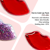 Mini-compresse de gel en forme de lèvres avec logo personnalisé, thérapie chaude et froide réutilisable, soulagement de la douleur et des cernes, certifiée CE, ODM/OEM