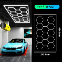 Plafonniers LED hexagonaux en nid d'abeille personnalisables et à intensité variable pour garage et atelier, AC 85-265V IP55 672W