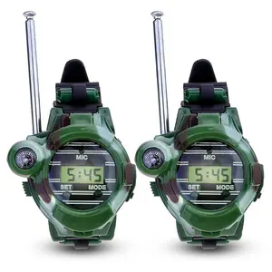 Açık 2 adet çocuk kamuflaj tarzı Mini telsiz çocuklar için oyuncak Walkie Talkie saatler