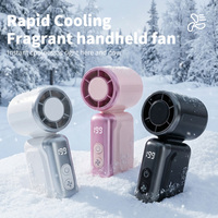 Mini ventilateur diffuseur d'arômes portable, ventilateur parfumé à affichage numérique, rechargeable par USB, 199 vitesses, silencieux, ventilateur de refroidissement parfumé