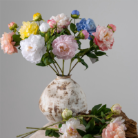 Phoenix, pivoine de 26,38 pouces, fleurs artificielles à tige unique en satin de soie, décoration de mariage luxueuse, fleurs artificielles de style chinois