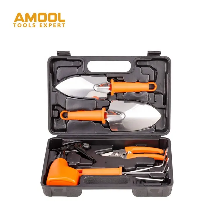 Complete 10Pcs/Pack Stainless Steel Hand Gardening Plant Tool Set Garden Hand Tools With Carrying Case