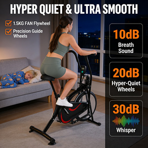 Cyclette Verticale da Interno con Resistenza a Ventola, Telaio in Acciaio, Display LCD e Sedile Regolabile - Product Image 5