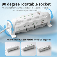 Multiprise en cuivre et aluminium avec ports USB PD à charge rapide, en plastique ABS, rallonge universelle pour bureau