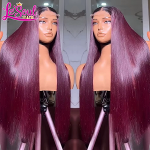 Peluca de Cabello Humano Peruano Liso Natural 12A con Encaje Frontal HD Transparente 13x4 13x6, Nudos Individuales, Sin Pegamento - Product Image 3