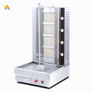 4 Đầu Đốt LPG Máy Nướng Kebab Bằng Thép Không Gỉ Máy Làm Đồ Ăn Vặt/Lò Nướng Đứng Mini Máy Nướng Gas Kebab