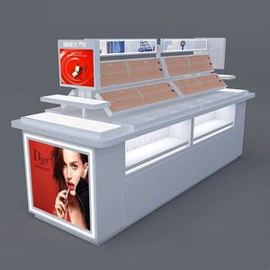 Luxury White Baked Paint Store Cosmetic Display Racks Factory-Customized LED Lights Perfume Shop Display Cabinets - Product Image 6